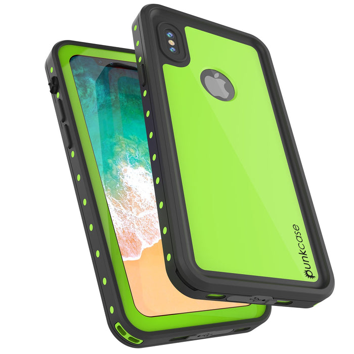 iPhone X Waterproof IP68 Case, Punkcase [Light green] [StudStar Series] [Slim Fit] [Dirtproof] (Color in image: purple)