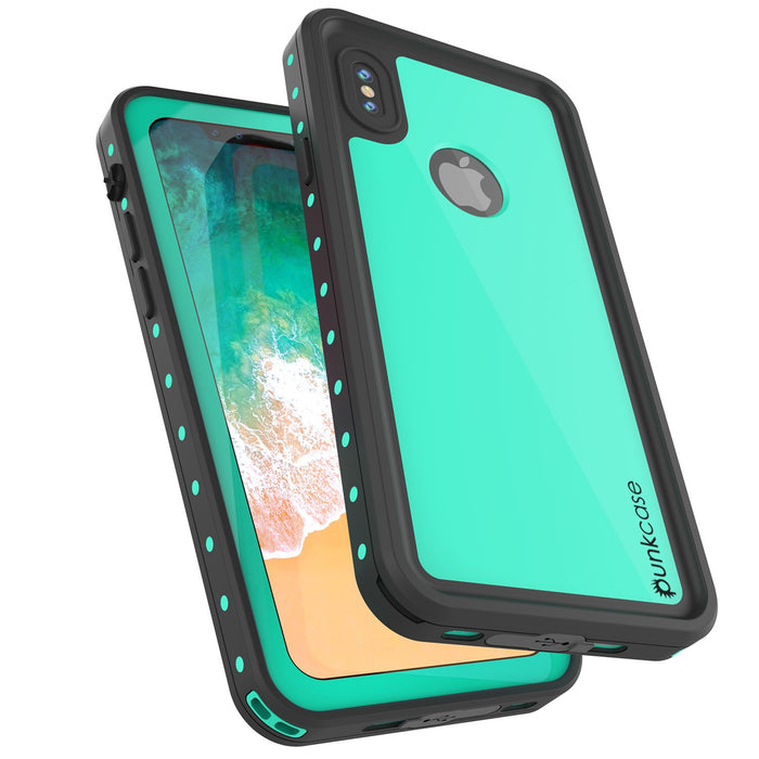 iPhone X Waterproof IP68 Case, Punkcase [Teal] [StudStar Series] [Slim Fit] [Dirtproof] (Color in image: purple)