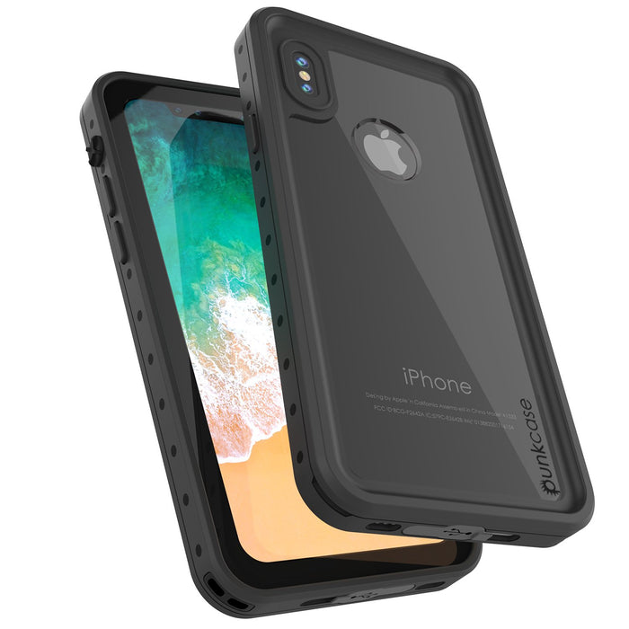 iPhone X Waterproof IP68 Case, Punkcase [Clear] [StudStar Series] [Slim Fit] [Dirtproof] (Color in image: light blue)