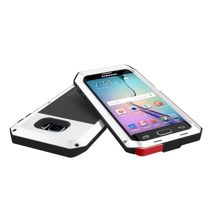Galaxy S6 EDGE  Case, PUNKcase Metallic White Shockproof  Slim Metal (Color in image: neon)