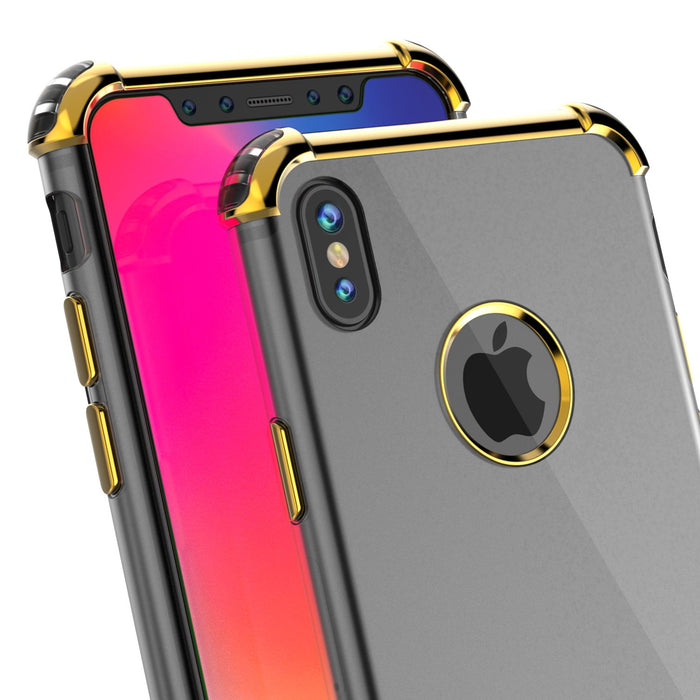 iPhone X Case, Punkcase [BLAZE SERIES] Protective Cover W/ PunkShield Screen Protector [Shockproof] [Slim Fit] for Apple iPhone 10 [Gold] 